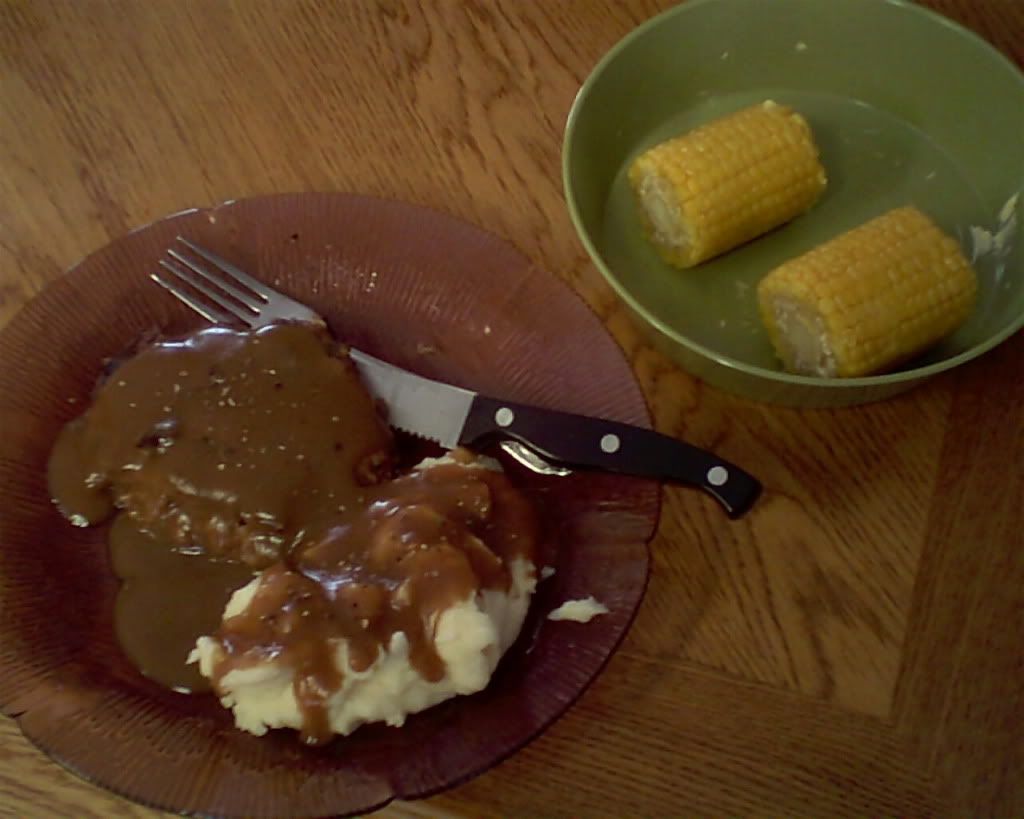 Chicken Fried Steak w/Mashed Potatoes, Gravy and Corn On The Cob Pictures, Images and Photos
