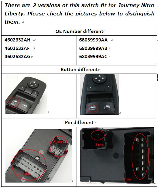 Master Power Window Door Switch For Jeep Liberty Amp Dodge